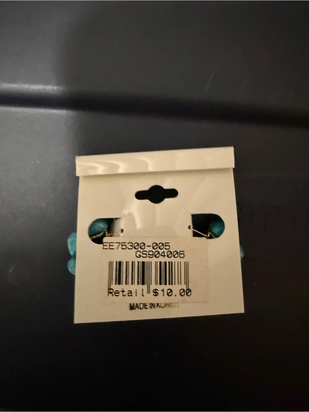 Gold Hoop Earrings with Turquoise Bead Detail - Women Jewelry